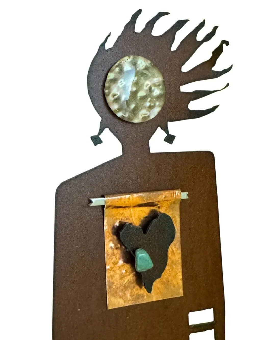 Redford Designs Metal Wall Art Women Of Spirit Turquoise 14 Inch Signed W141 - Picture 8 of 9